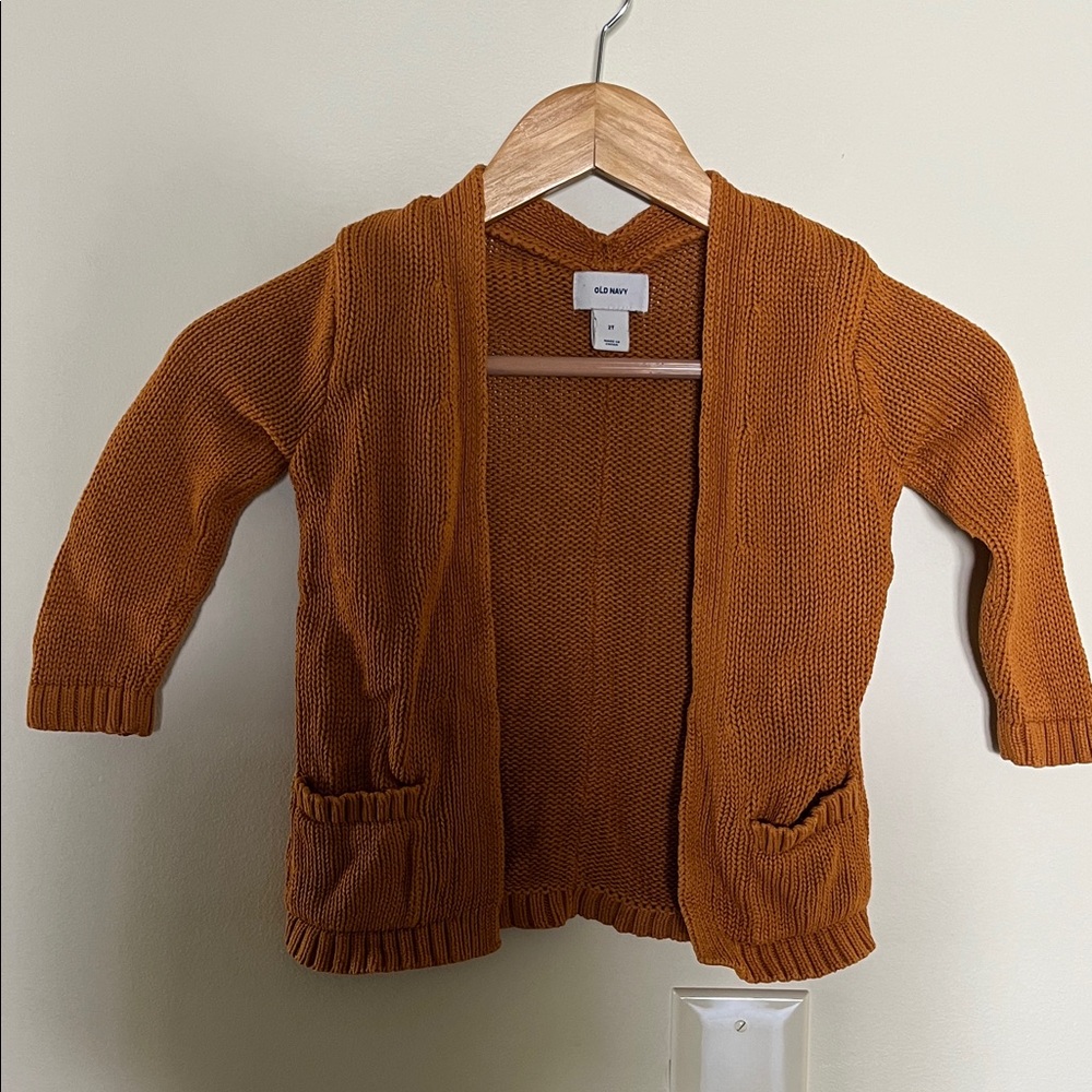 Old Navy mustard Knit Grandpa Sweater